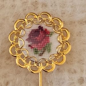 Needlework Rose Stick Pin